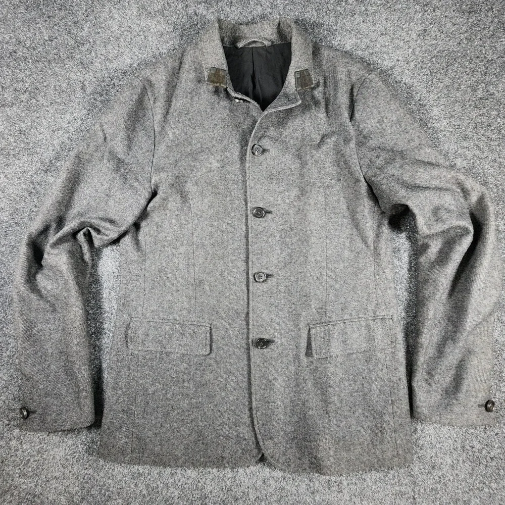 AllSaints Crane Blazer Mens 36 Grey Wool Blend Italian Cloth Jacket MM001K S